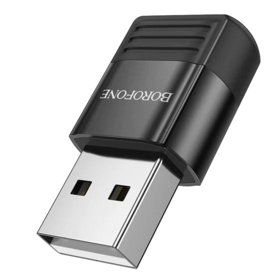 Адаптер – Borofone (BV18) – USB2.0 към Type-C (OTG), Fast Charge – Черен