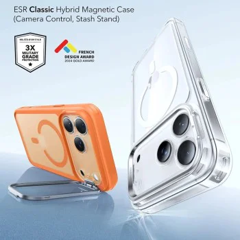 Калъф за iPhone 17 Pro - ESR Classic Hybrid HaloLock Kickstand - Матов оранжев