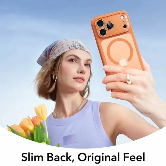 Калъф за iPhone 17 Pro Max – ESR Classic Hybrid HaloLock – с MagSafe – Матиран оранжев