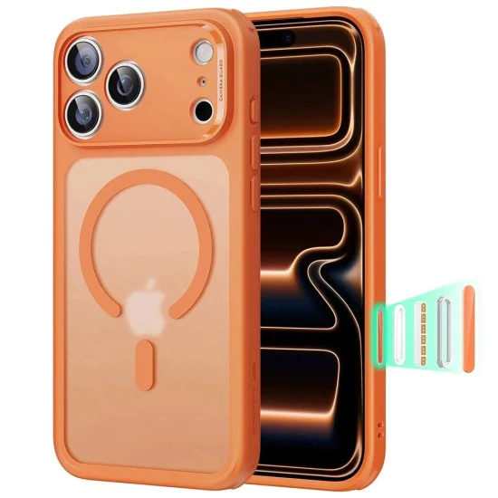 Калъф за iPhone 17 Pro Max – ESR Classic Hybrid HaloLock – с MagSafe – Матиран оранжев