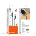 Кабел за данни – Mcdodo (CA-6912) – със светлина при зареждане, USB-A → Lightning, прозрачен кабел, 3A, 1.2m – Бял