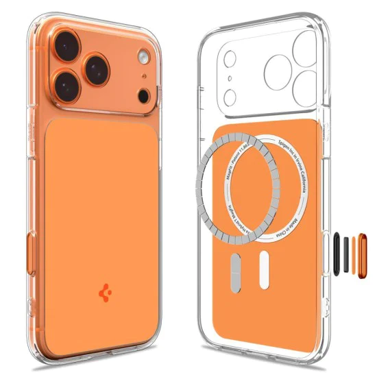 Калъф за iPhone 17 Pro - Spigen Ultra Hybrid T MagSafe - Гланциран оранжев