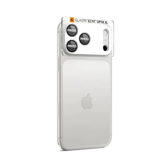 Протектор за камера за iPhone 17 Pro - Spigen Optik.tR EZ Fit Pro XL - Сребрист
