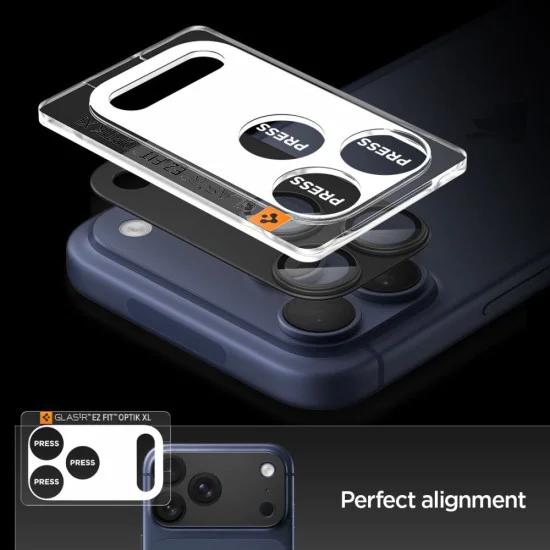 Протектор за камера за iPhone 17 Pro Max - Spigen Optik.tR EZ Fit Pro XL - Черен