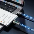 Кабел за данни – Mcdodo (CA-3630) – Type-C → USB-A, 6A, цифров дисплей, Auto Power Off, прозрачен дизайн, 1.2m – Черен