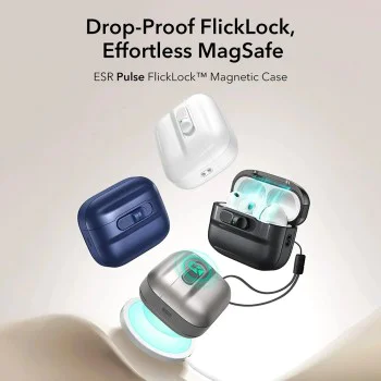 Калъф за AirPods Pro 3 – ESR Pulse Magnetic FlickLock – Тъмносин