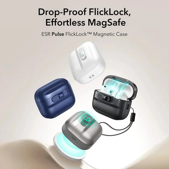 Калъф за AirPods Pro 3 – ESR Pulse Magnetic FlickLock – Бял