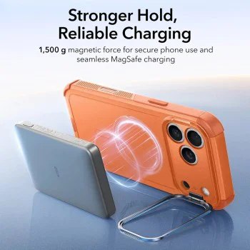 Калъф за iPhone 17 Pro Max – ESR Cyber Armor Kickstand – Оранжев