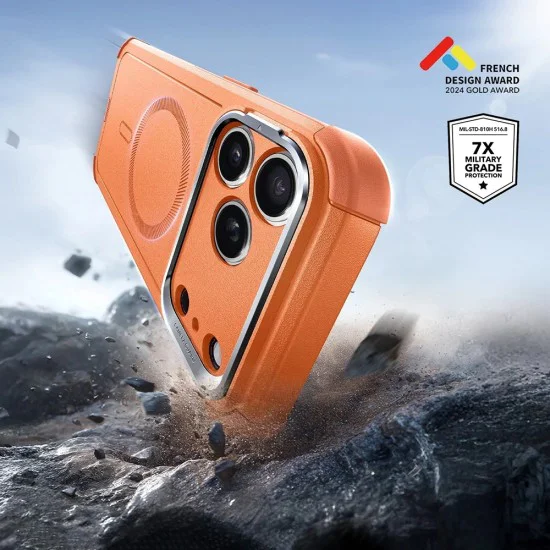 Калъф за iPhone 17 Pro Max – ESR Cyber Armor Kickstand – Оранжев