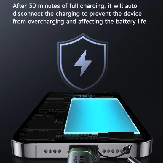 Адаптер Auto Power Off (OT-2590) - Mcdodo - USB-C към Lightning, 36W, E-Mark чип, бързо зареждане - Черно