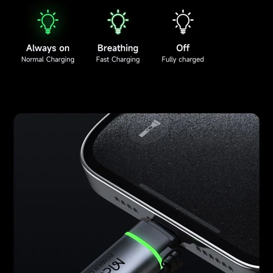 Адаптер Auto Power Off (OT-2590) - Mcdodo - USB-C към Lightning, 36W, E-Mark чип, бързо зареждане - Черно