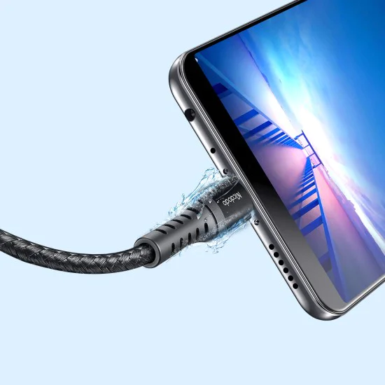 Кабел за данни – Mcdodo (CA-2281) – USB → Micro-USB, найлон оплетка, алуминий, QC4.0/3.0, 1m – Черен