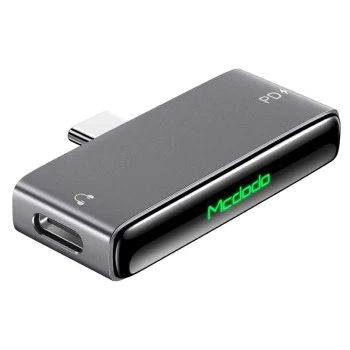 Аудио адаптер (CA-7670) - Mcdodo - Type-C към 2x Type-C, PD 60W, DAC чип, Hi-Res звук - Черно
