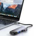 Хъб Mcdodo (HU-7420) - 10в1, 2x USB2.0, 2x USB3.0, USB-C PD100W, VGA, HDMI 4K, LAN, SD/TF слот, 5Gbps, Type-C кабел - Сив