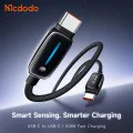 Кабел за данни – Mcdodo (CA-0100) – Auto Brightness, USB-C → USB-C, 100W, 5A, 1.2m – Черен
