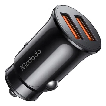 Зарядно за автомобил – Mcdodo (CC-6602) – двоен порт, 12W, огнеупорен корпус – Черен