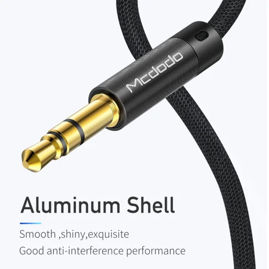 Аудио кабел – Mcdodo (CA-6640) – Jack 3.5mm → Jack 3.5mm, плетен, 1.2m – Черен