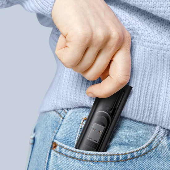 Кутия за аксесоари и кабели (WF-1720) - Mcdodo - USB-C кабел, адаптери (Micro/iP/USB), игла за SIM, слотове за карти - Черно