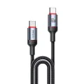 Кабел за данни – Yesido CA183 – Type-C → Type-C, fast charge 60W, 3A, 480Mbps, алуминий, 2m – Черен