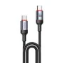 Кабел за данни – Yesido CA183 – Type-C → Type-C, fast charge 60W, 3A, 480Mbps, алуминий, 2m – Черен