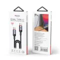 Кабел за данни – Yesido CA183 – Type-C → Type-C, fast charge 60W, 3A, 480Mbps, алуминий, 2m – Черен