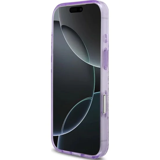 Калъф за iPhone 17 Pro – с MagSafe – Guess (GUHMP17LHFWBDCEU) IML Flower & Tonal Circle – Лилав