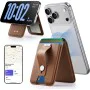Портфейл и стойка ESR Geo HaloLock Wallet Stand (2K6091062) - MagSafe, веган кожа, 1–5 карти - Светлокафяв