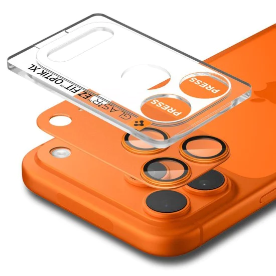 Протектор за камера за iPhone 17 Pro Max - Spigen Optik.tR EZ Fit Pro XL - Оранжев