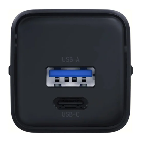 Зарядно устройство за стена 3mk Hyper - USB-A + USB-C, GaN технология, QC4+PD, 20W - Черно
