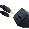 Зарядно устройство за стена 3mk Hyper - USB-A + USB-C, GaN технология, QC4+PD, 20W - Черно