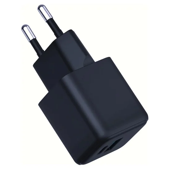 Зарядно устройство за стена 3mk Hyper - USB-A + USB-C, GaN технология, QC4+PD, 20W - Черно