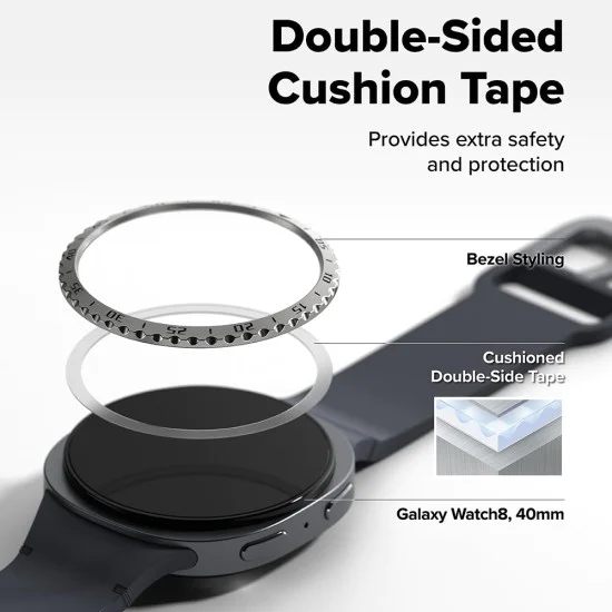 Вътрешен безел протектор за Samsung Galaxy Watch8 Classic - Ringke Inner Bezel Styling - Сребрист