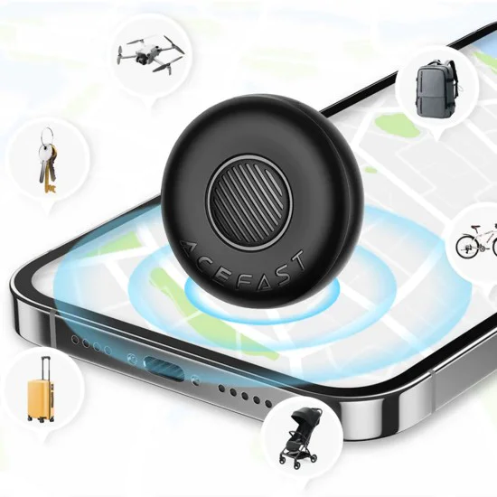 Смарт тракери (4 броя) – Acefast S1 – Apple Find My, Bluetooth, 230mAh – Сив