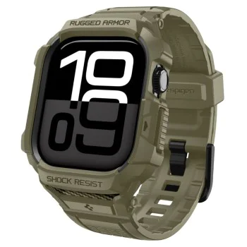 Каишка с корпус за Apple Watch 10/11 (46mm) - Spigen Rugged Armor Pro V2 - Vintage Khaki
