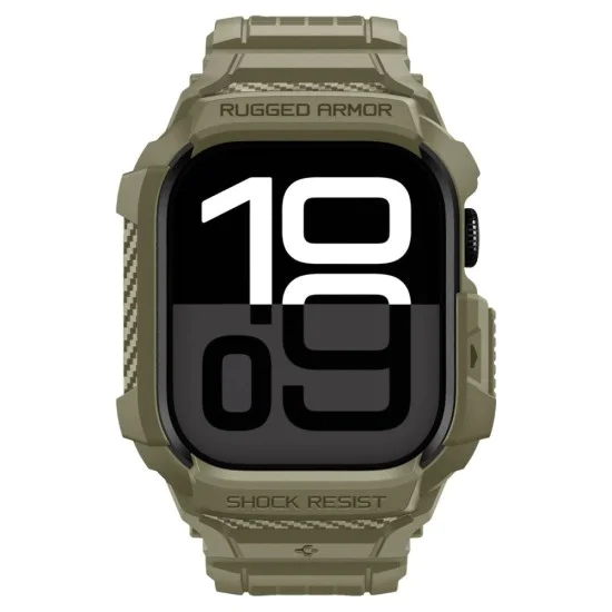 Каишка с корпус за Apple Watch 10/11 (46mm) - Spigen Rugged Armor Pro V2 - Vintage Khaki