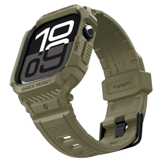 Каишка с корпус за Apple Watch 10/11 (46mm) - Spigen Rugged Armor Pro V2 - Vintage Khaki