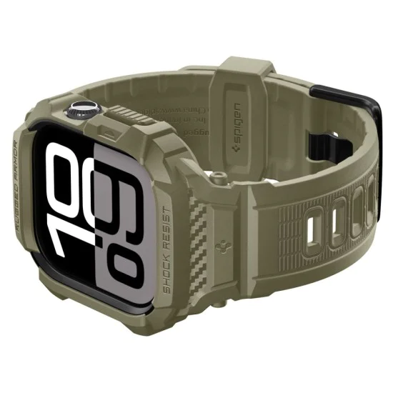Каишка с корпус за Apple Watch 10/11 (46mm) - Spigen Rugged Armor Pro V2 - Vintage Khaki