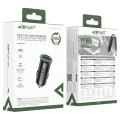 Зарядно за автомобил – Acefast B16 – Fast Charge, USB, Type-C, 95W, PD3.0, лед ефект, алуминий – Металносив - Сив
