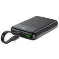 Външна батерия – Acefast (M13-10000) – с вграден кабел, Type-C, USB, 10000mAh, 38.5Wh, PD22.5W, LED дисплей – Черен