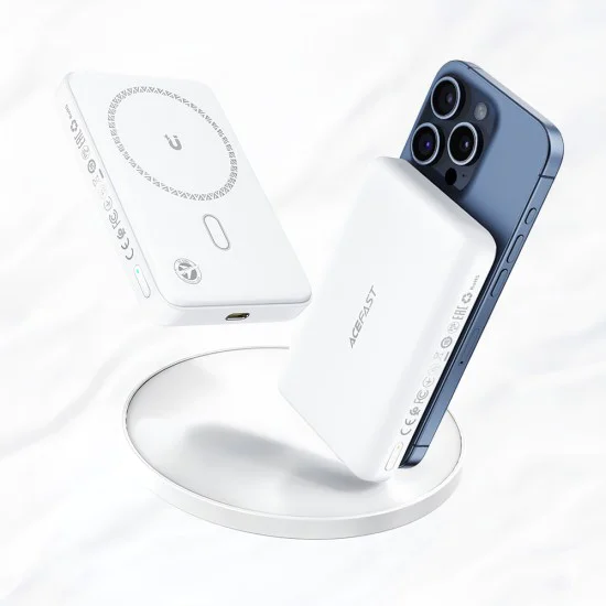 Магнитна безжична външна батерия (M26-10000) - Acefast - MagSafe, бързо зареждане, USB-C, 10000mAh, 20W - Бяло