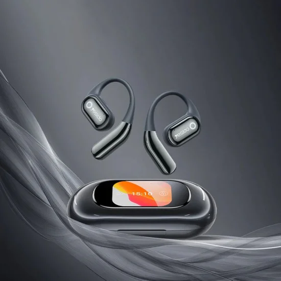 Безжични слушалки – Yesido Wireless Earbuds (YSP26) – Bluetooth V5.4, LCD, open-ear дизайн, 14.2mm говорител, 500mAh – Черни