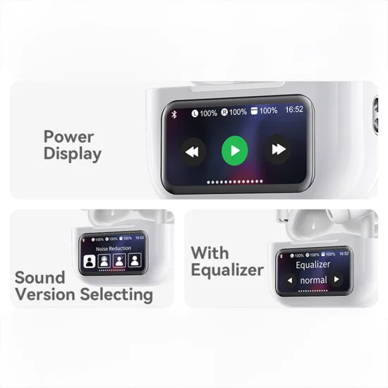 Безжични слушалки – Yesido Wireless Earbuds (TWS29) – LCD екран, TWS, микрофон, Bluetooth, в ухо дизайн, 360mAh – Бели