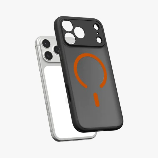 Калъф за iPhone 17 Pro - Spigen Ultra Hybrid MagSafe - Frost Black / Оранжев