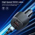 Зарядно за кола Spigen Essential (EV1133) - 3в1, USB + 2x Type-C, 113W - Черно