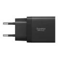 Зарядно за стена Spigen Essential (EE472EU) - 2x Type-C, 47W - Черно