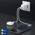 Зарядно за стена Spigen Essential (EE202EU) - USB + Type-C, 20W - Бяло