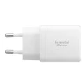 Зарядно за стена Spigen Essential (EE202EU) - USB + Type-C, 20W - Бяло