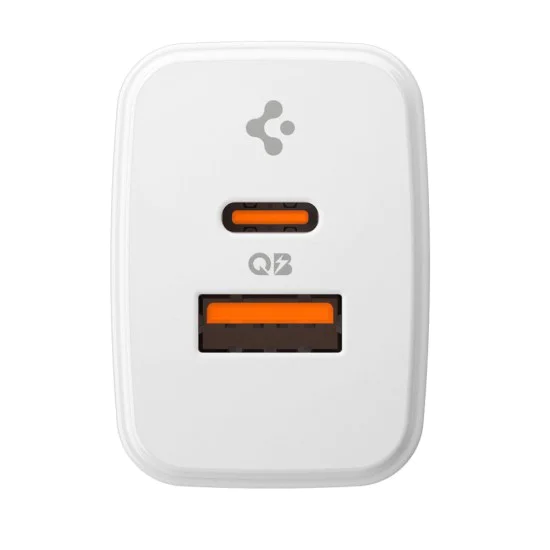 Зарядно за стена Spigen Essential (EE202EU) - USB + Type-C, 20W - Бяло