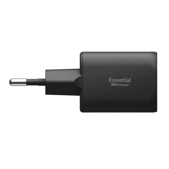 Зарядно за стена Spigen Essential (EE352EU) - USB + Type-C, 35W - Черно