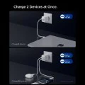 Зарядно за стена Spigen Essential (EE472EU) - 2x Type-C, 47W - Бяло